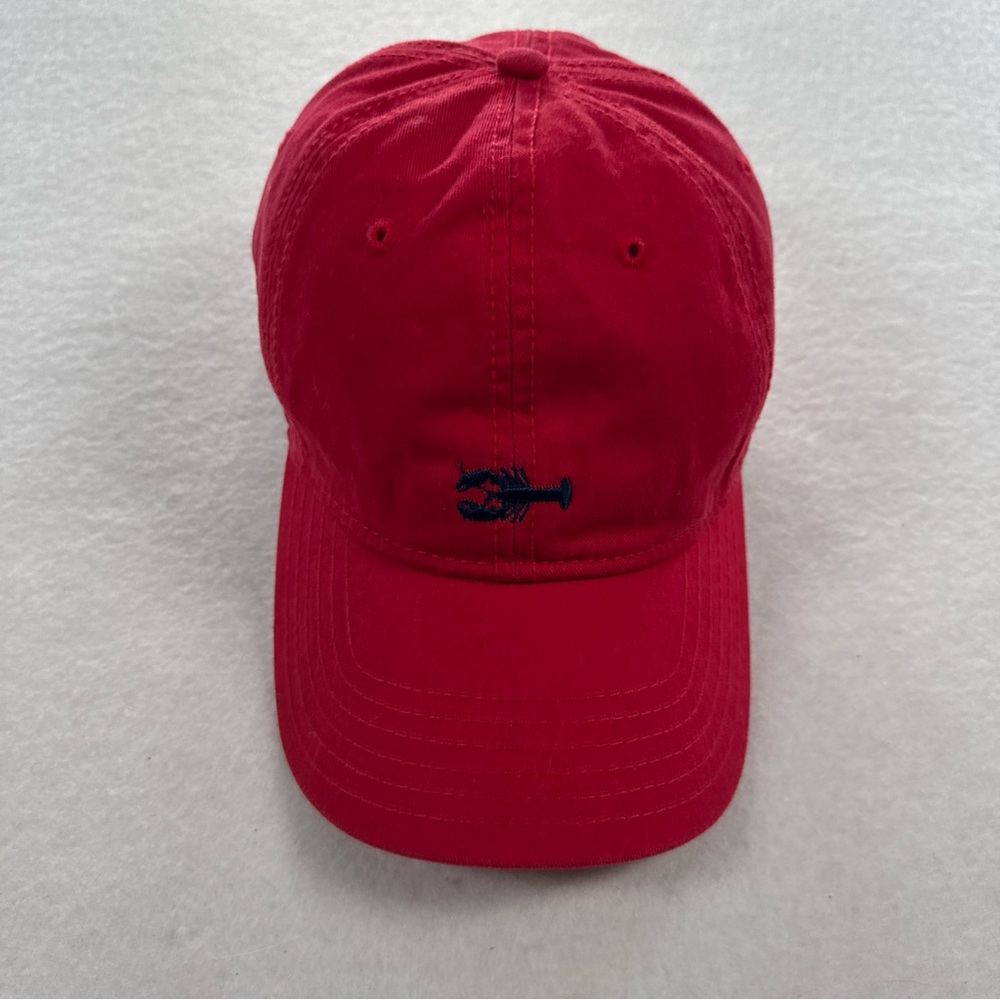 Granule Embroidered Lobster Baseball Cap Adjustable Red & Navy Blue East Coast